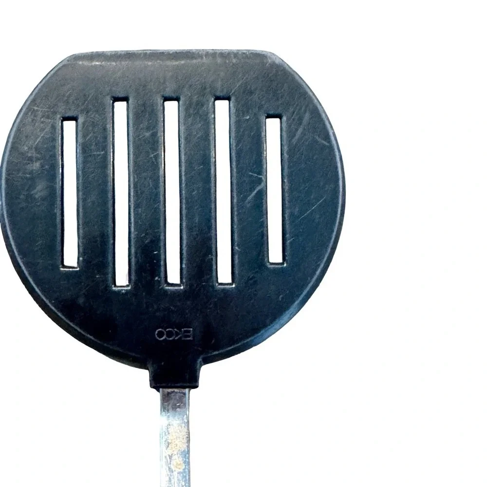 Ekco Vintage Slotted Spatula Black Nylon Turner Heat Resistant 400F Metal Neck